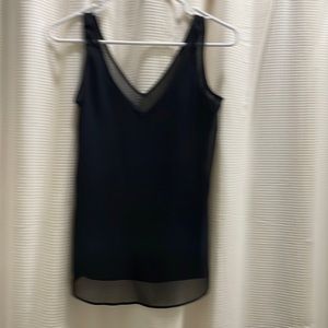 NWOT.  WHBM LAYERED CAMISOLE TOP.  Color: black.  Size: XXS.